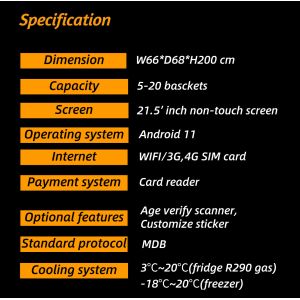 Micron Smart Vending Fresh Food Snack Drink Smart Fridge Vending Machine With