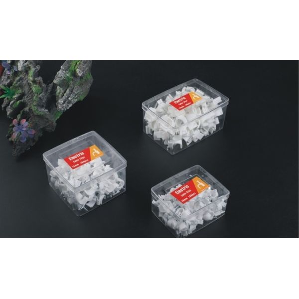 Cable Clips plastic round and flat type for fixing wire with nail