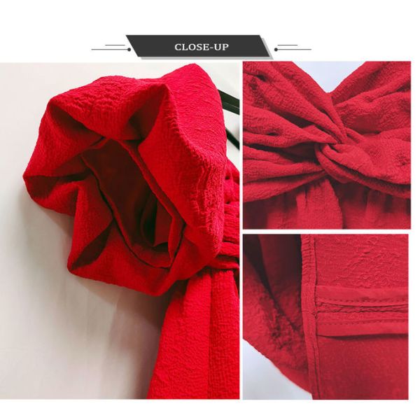 Big Puff Sleeves Solid Color Polyester Jacquard Blouse