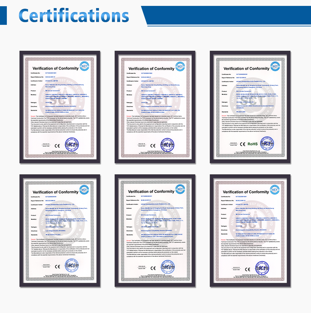 M12 4-Pin A-Coded Circular Connector 250V Brass Screw Contact