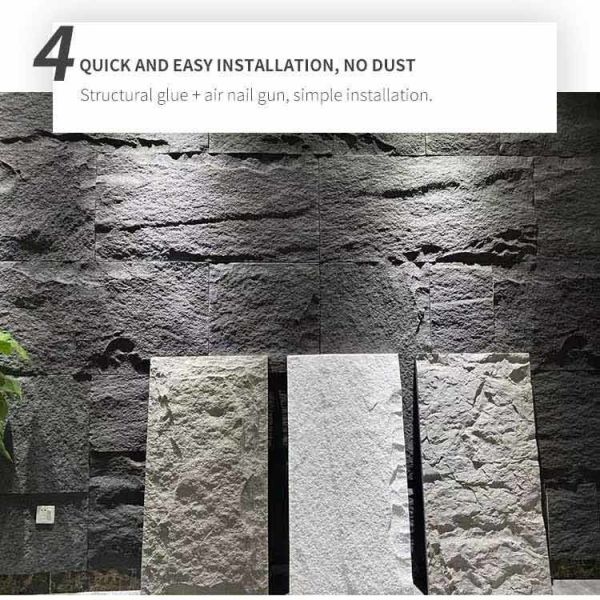 Polyurethane PU Stone Panel Wall Faux Lightweight 120 * 60cm