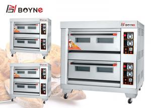 China Three deck Six Trays Gas Oven Bakery Pizza Oven With Stone For Restaurant on sale