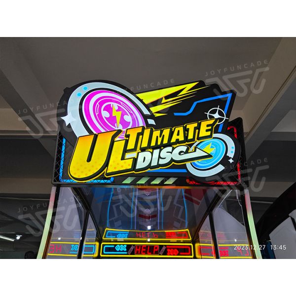 Players engaged with interactive throwing arcade machine