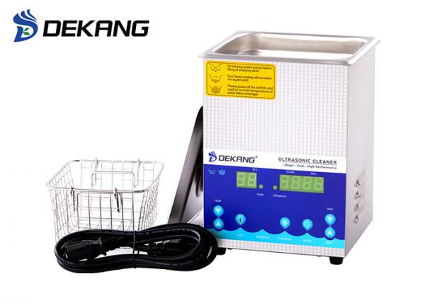 Buy 60W 2L Small  Stainless Steel Ultrasonic Cleaner , Heated Timing Digital Ultrasonic Jewelry Cleaner With Basket at wholesale prices