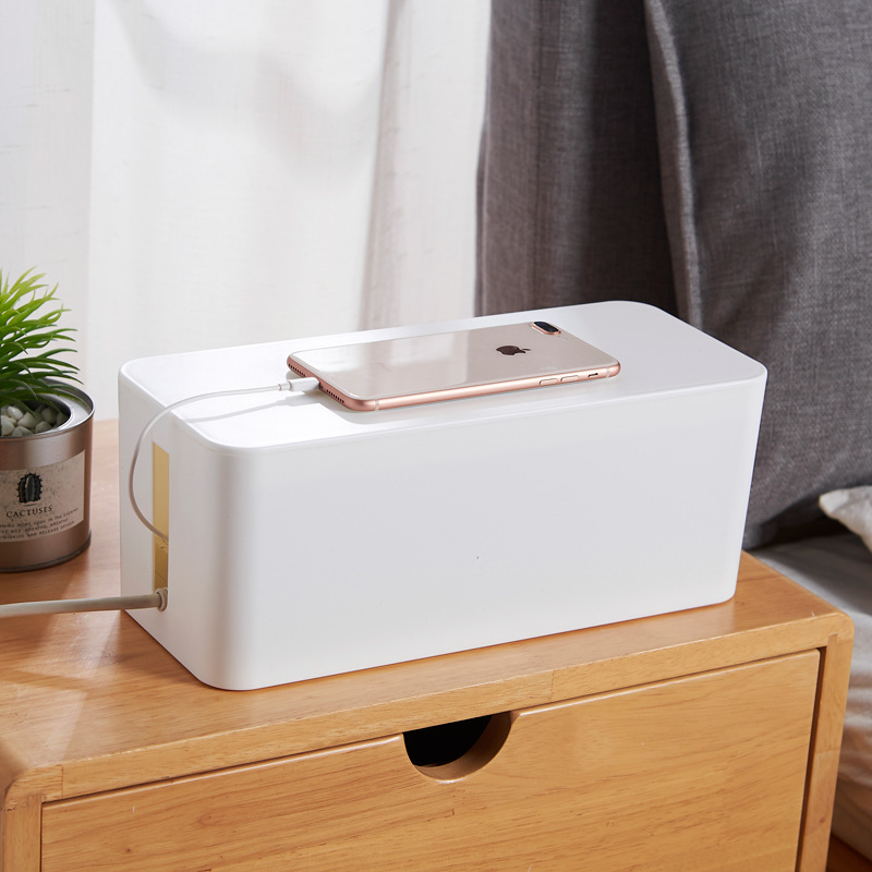Customized Eco-Friendly Cable Management Holder Rectangle Cable Box Organizer for Electric Wire Storage