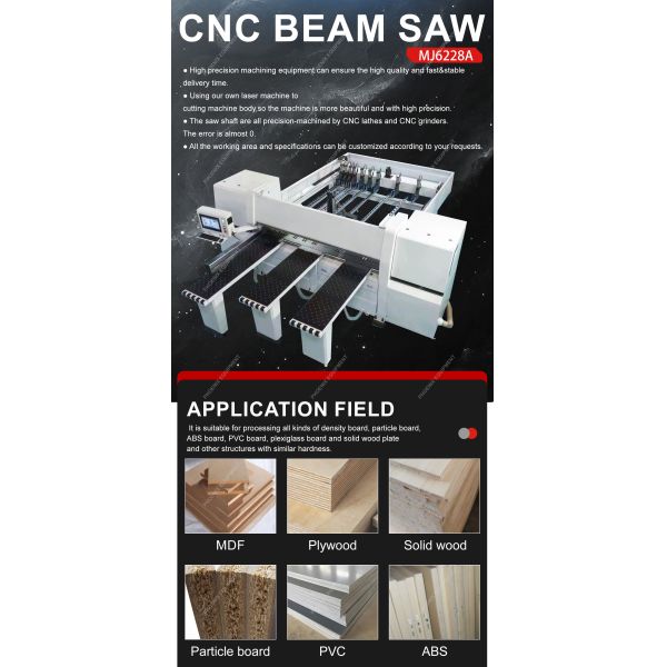 Automatic Electronic Woodworking Machine CNC Beam Saw for Solid Wood Board Cutting