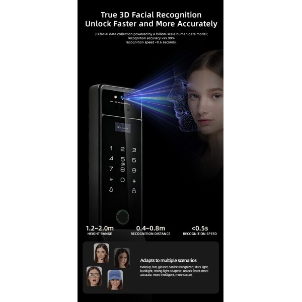 Yagu Fully Automatic Double-sided Verification Double-sided Waterproof Cell Phone Remote Video Monitoring Call Smart Locks
