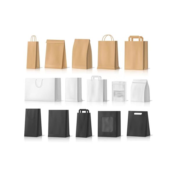 Brown Custom Printed Paper Bags Fancy Shape for coffee tea