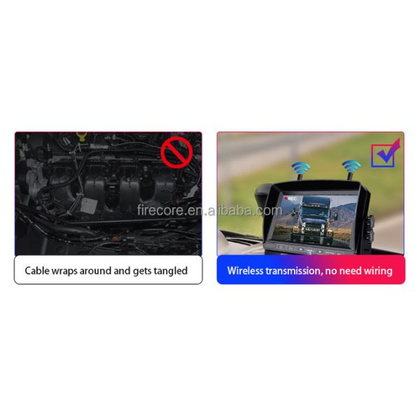 HD Combo 7-inch Screen Rechargeable Battery Wireless Backup Imaging Reverse Camera