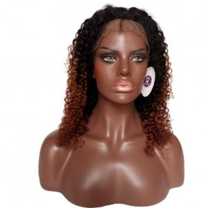 China Afro Kinky Curly Brazilian Virgin Human Hair Lace Front Wigs for Women1b/#30 Two-Toned on sale