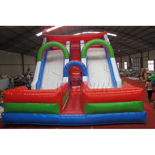 Double Lane Large Inflatable Slide Customized Size For Adults / Children
