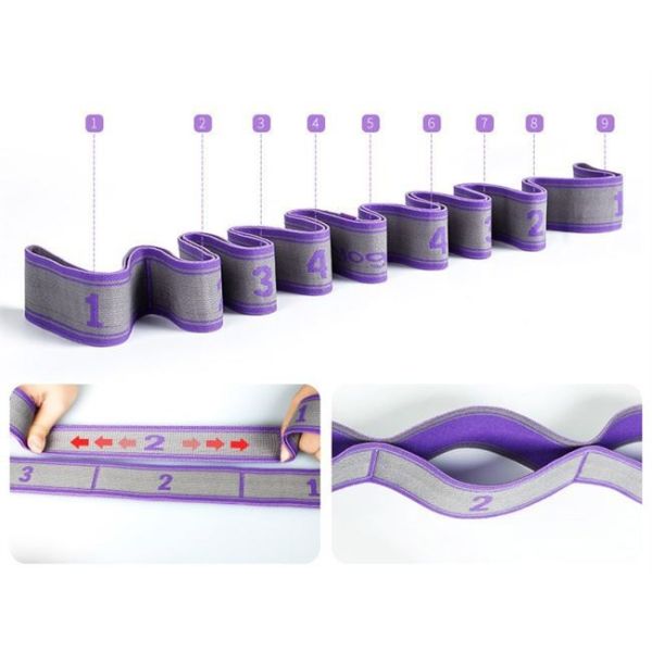 Stretch Strap, Elastic Yoga Stretching Strap, Multi-Loop Physical Therapy, Pilates, Yoga, Dance & Gymnastics Exercis