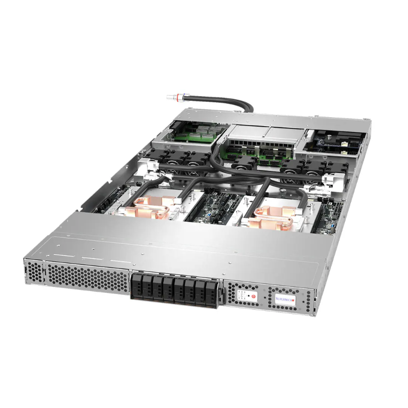 Supermicro 1U Rackmount GPU Server ARS-111GL-DNHR-LCC with NVIDIA Grace Hopper Superchip 480GB ECC LPDDR5X Memory and 2x 2700W Redundant Titanium