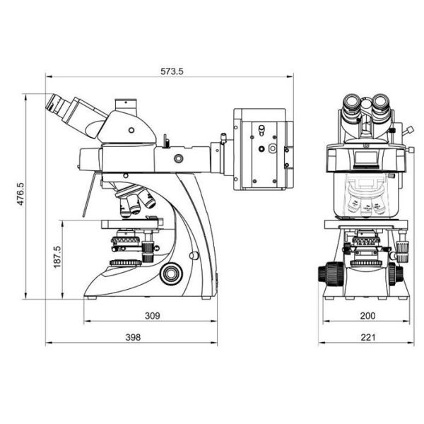 Dark Field Polarizing Lab Biological Microscope ODM With 20mm Eyepiece