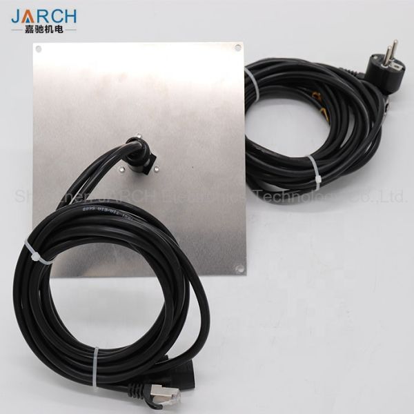 Flange Mounted EU Plug Through Bore Slip Ring For Connecting Extension Power Cord Cable
