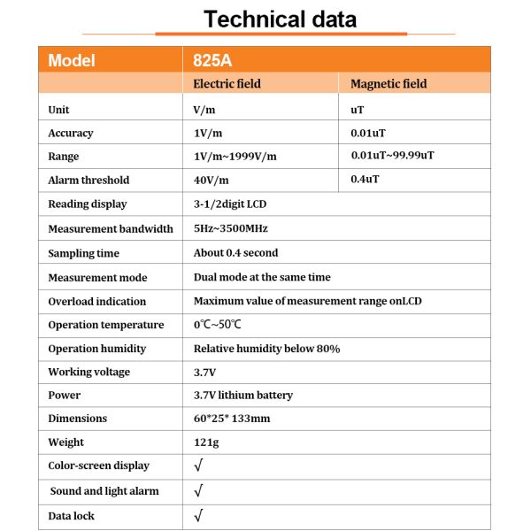 3500MHz Multifunction Environment Meters Digital Electromagnetic Radiation Tester