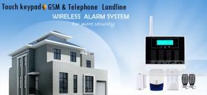 Quality GSM &amp;PSTN Telephone Landline Touch Screen Wireless Home Alarm Systems for sale