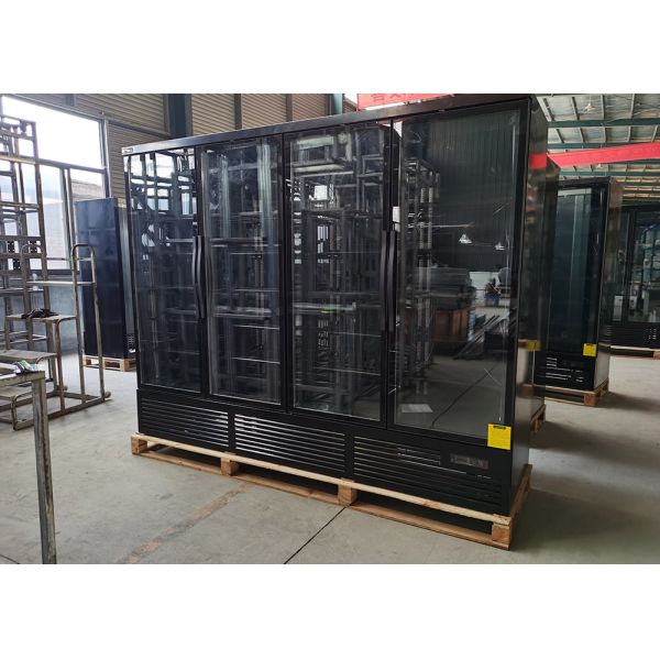 Self Contained Four Door Display Fridge Elegance Black
