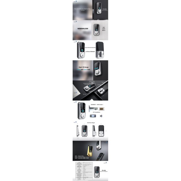 Easy Installation Micro-USB Battery Fingerprint Door Lock for Customized Security