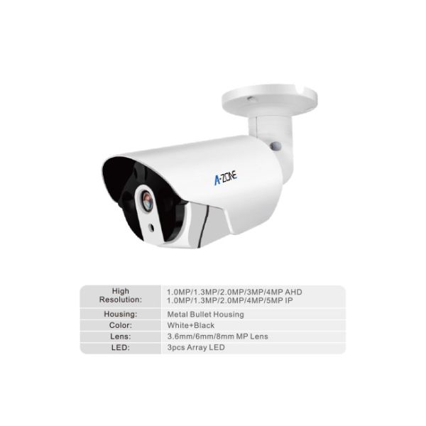 Analog AHD Security Cameras , ZONE Infrared Night Vision Bullet Camera