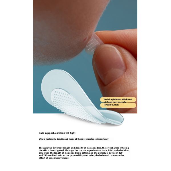 Single Sided Painless Microneedle Acne Patch Microcrystals Water Activated PE Adhesive Sticker for Masking Use