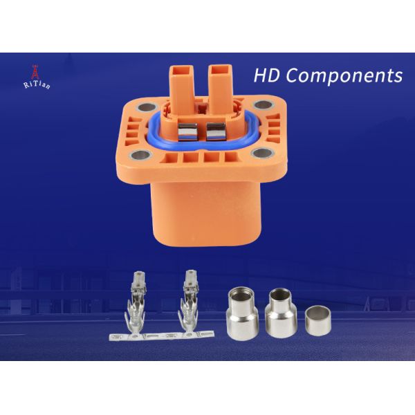 2 Core HV Small Current Straight Plug Waterproof Connector for EV/NEV