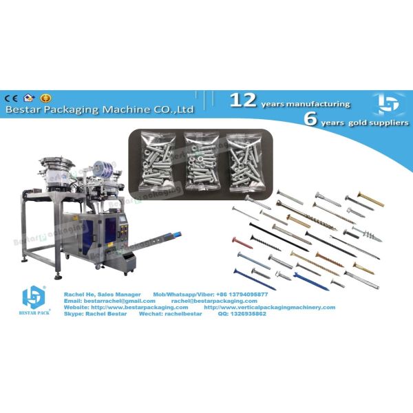 Furniture hardware washers nuts counting packaging machine with four vibrating bowls