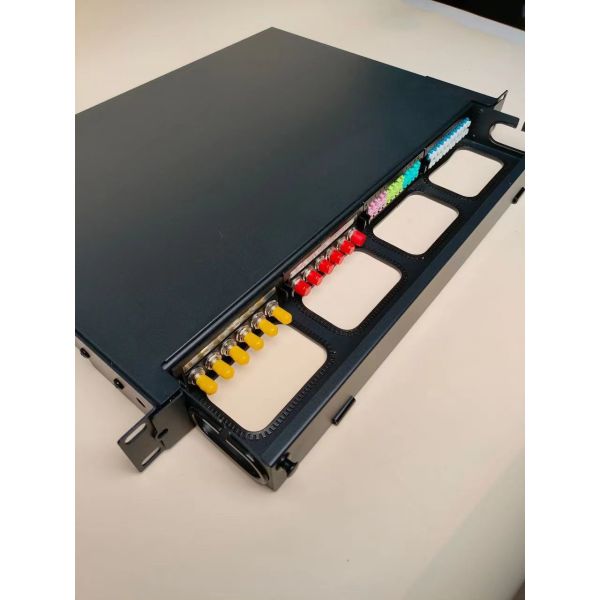 1U 48 96 core Fiber Optic Patch Panel Duplex LC SM OM3 OM4 OM5 with cable management