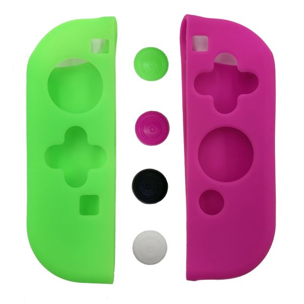 For Nintendo Switch HOXC 2 Pair Compatible Colorful Protective Cases For Nintendo Switch And Joy-Con OLED Controller With 13 Thumbstick Covers
