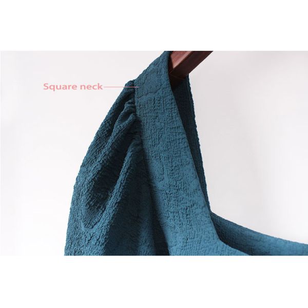 Solid Color Polyester Spandex Square Neck Blouse