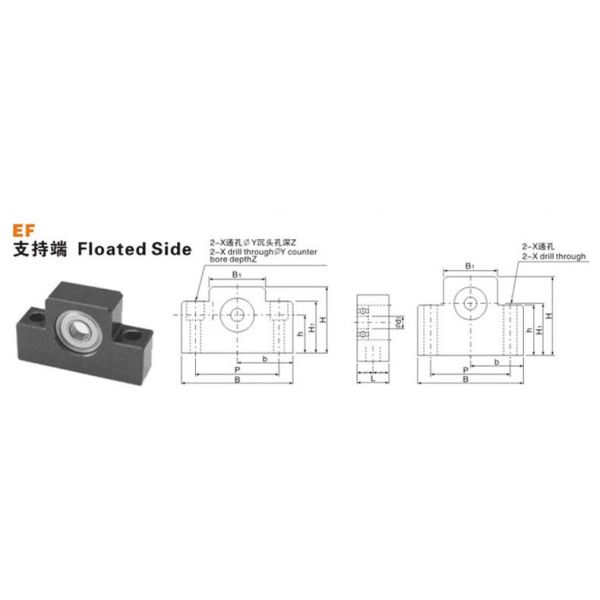 EF EK Support Units Wear Resistant Lead Screw Support Bearing Compact