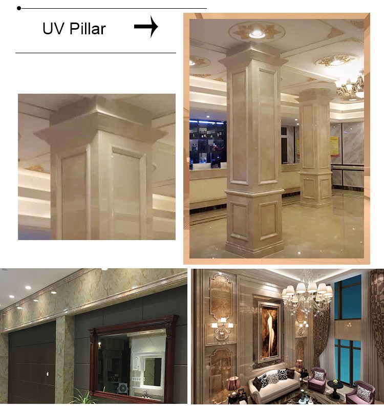 Easy Installation Stone Pattern Pvc Uv Marble Flexible Sheet Plastic Wall Panel 1220x2440mm