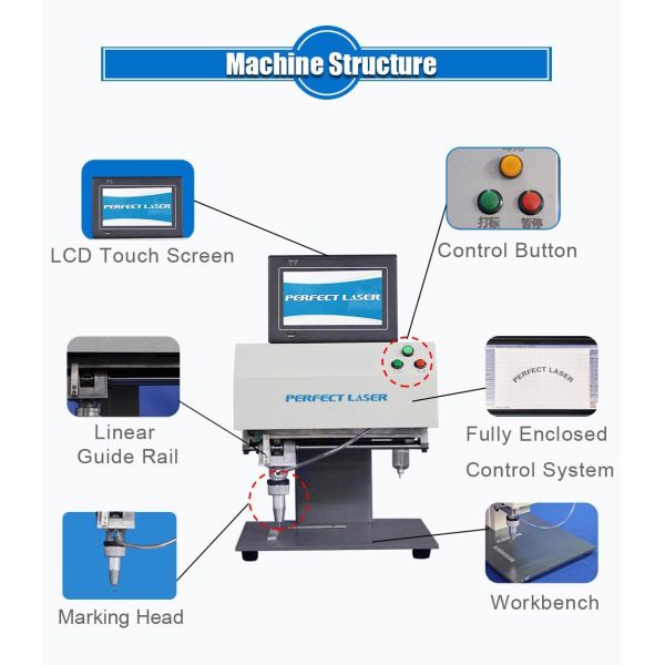 LCD Control Portable Desktop Dot Peen Nameplate Marking Machine For Metal