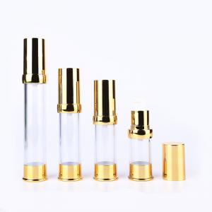 Quality Factory sale 10ML 15ML 20ML 30ML plastic PP China manufacturer personal care round airless pump lotion bottle gold for sale