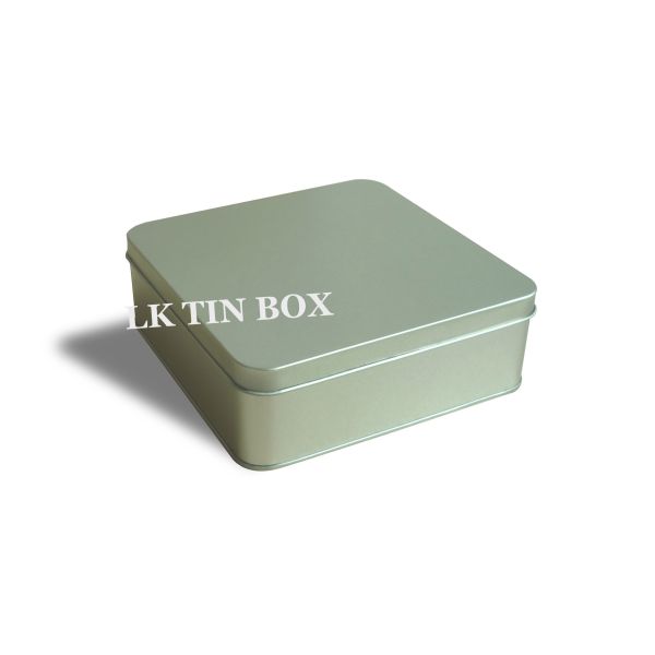 Christmas Holiday Plain Square Tin Box For Candy Chocolate / Cookie