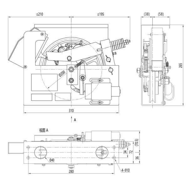 Dia 200mm One Way Elevator Governor Passenger Elevator Spare Parts