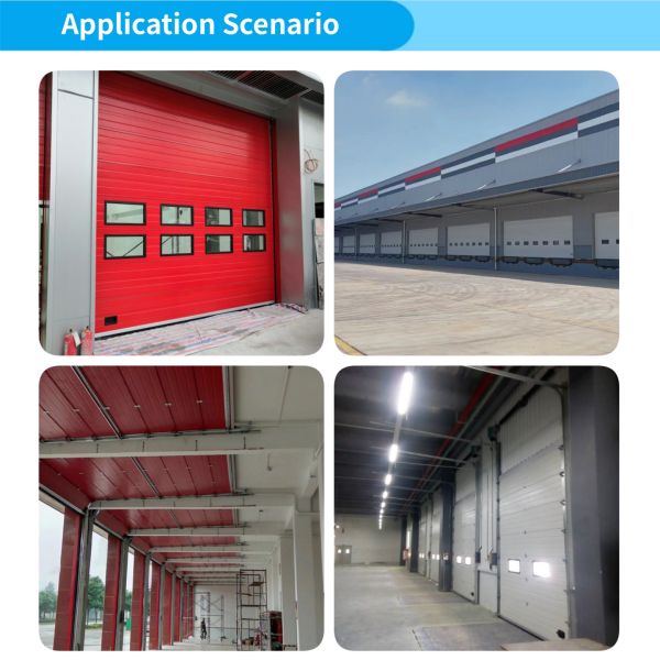 Double Skinned Overhead Sectional Door for Weather resistant Performance Electric Roll Up Automatic with Pedestriaian