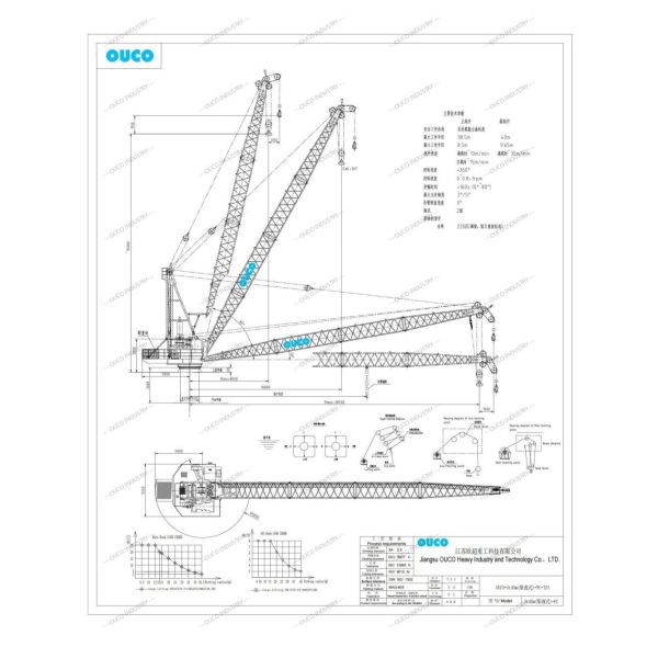 OUCO 3T 40M Offshore Platform Crane Barge Mounted With Diesel Engine