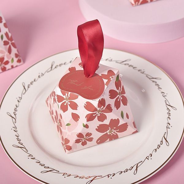 Bright Color Bloom Printed Customized Gift Box Packaging Paper Candy Gift Box