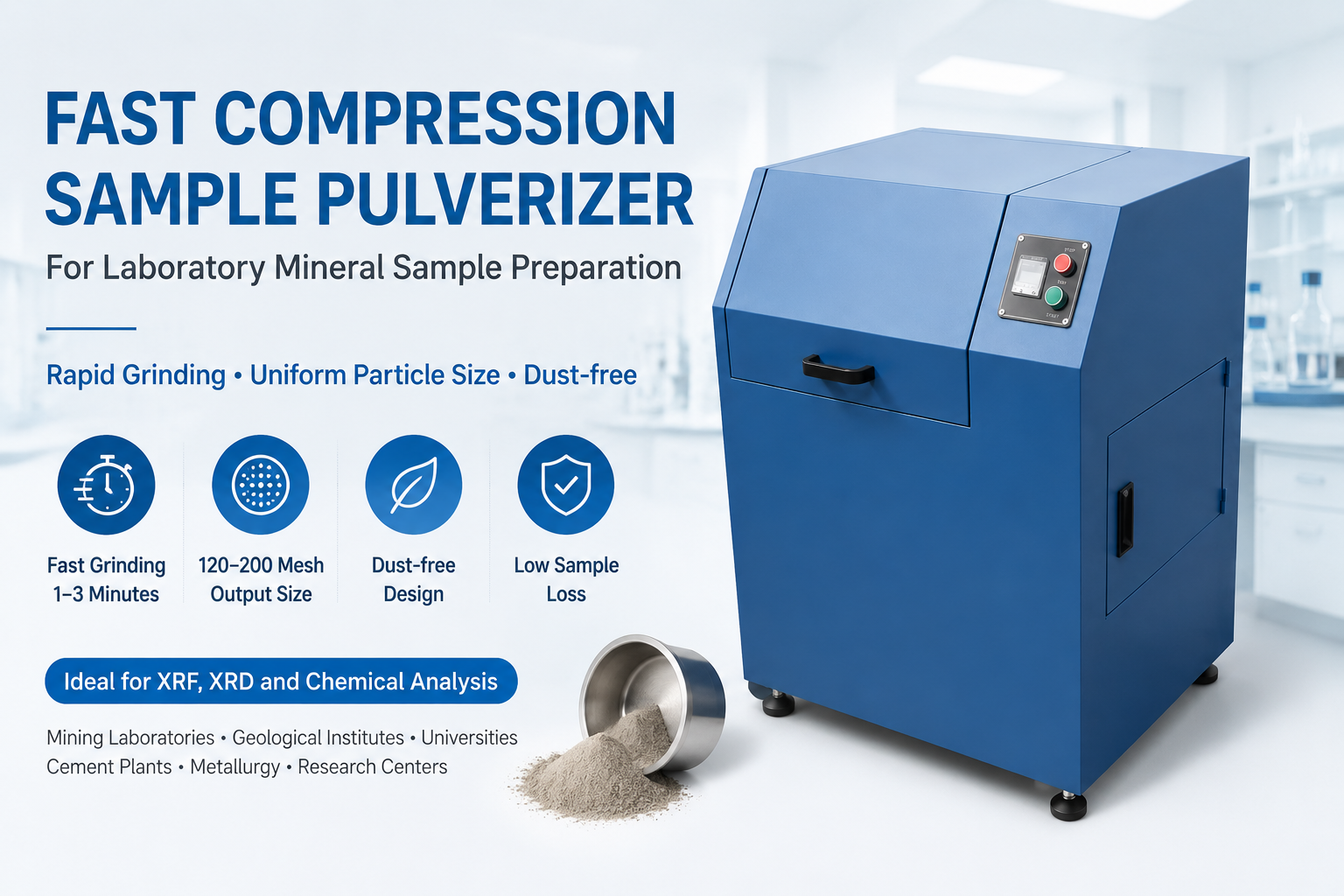Laboratory Fast Compression Sample Pulverizer machine overview