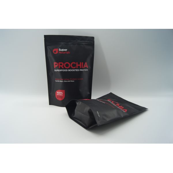 Coffee powder Plastic Pouches Packaging , logo printed coffee bean packaging matte black