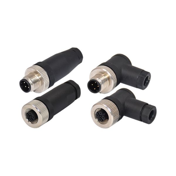 A Coding M12 Waterproof Connector Male Plastic Field Assembly Connector