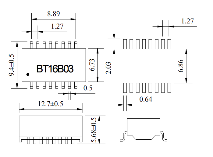 BT16B03 Datasheet - Mechanical