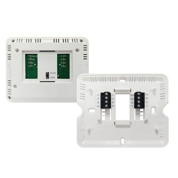 24V Conventional Electronic Room Touch Screen Programamble Thermostat Physical Dimensions 120mm W 98mm H 27mm D and Temperature Ranges 32°F to 99°F 0