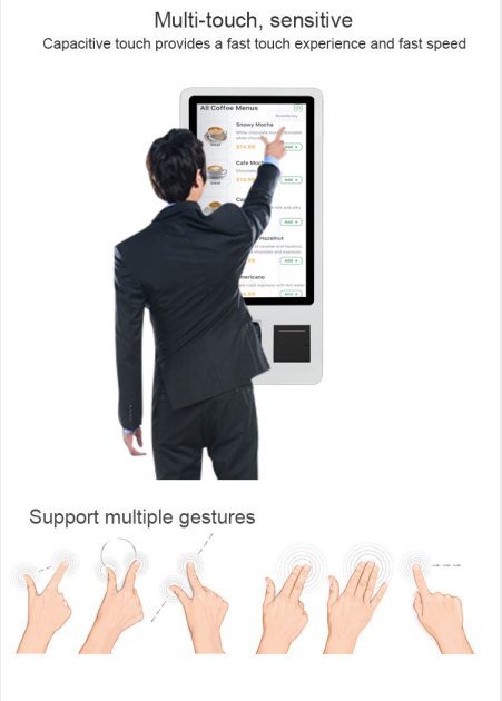 Android / Windows OS WiFi Touchscreen Self Service Payment Kiosk