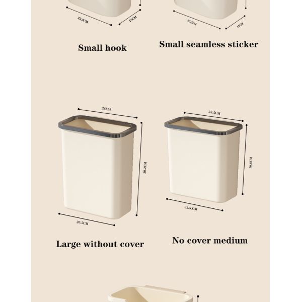 9L Wall Hanging Trash Can Recycling Wall Mounted Garbage Can