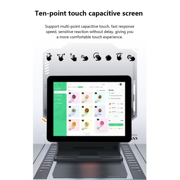 Advanced 15.6" Touch Screen POS System with Customer Display Software Payment Terminal Cash Register Machine