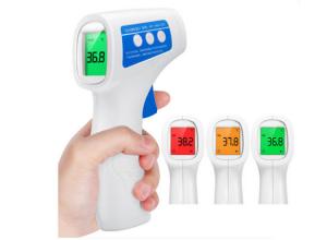 China China manufactory non-contact infrared ray thermometer in three color screen display high fever alarm on sale