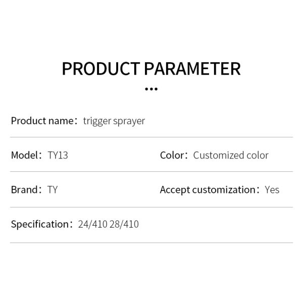 Custom Order Accepted Nonspill Plastic Spray Trigger 28/410 Trigger Pump Sprayer Head