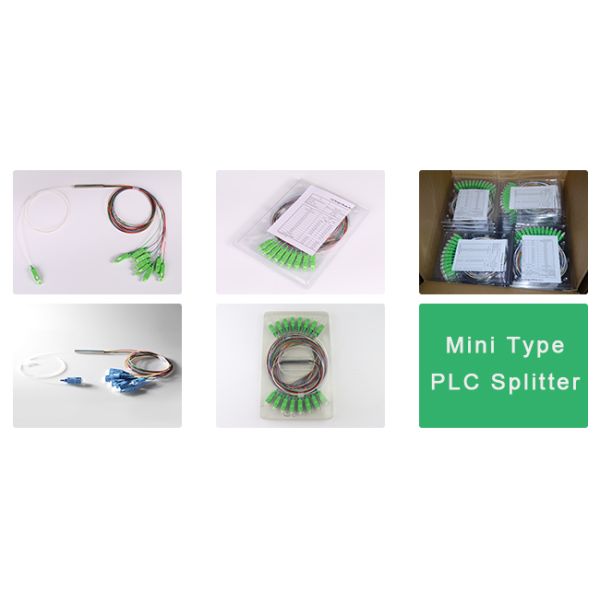 1x8 mini type PLC splitter with SC APC connector Optical Fiber Splitter Networking Wavelength 1260-1650nm